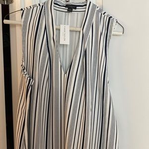 Womens sleeveless Navy stripe top